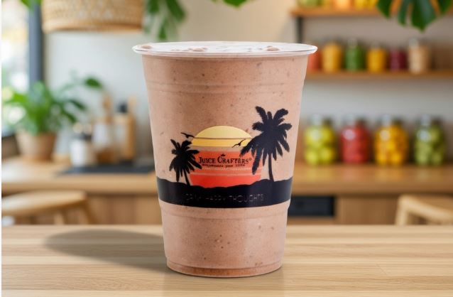 Wake Me Up cold-pressed daily treatment smoothie — Almond Milk, Cold-Brewed Coffee, Banana, Cacao Powder, Cinnamon, Almond Butter &